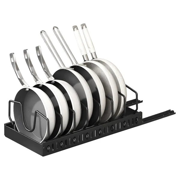 Pull-Out Pot & Pan Organizer – Adjustable Kitchen Storage Rack