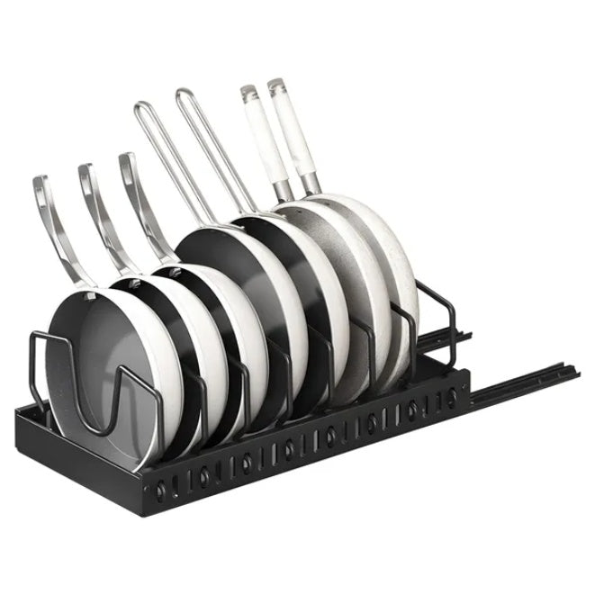 Slide-Out Pot & Pan Organizer – Adjustable Kitchen Storage Rack