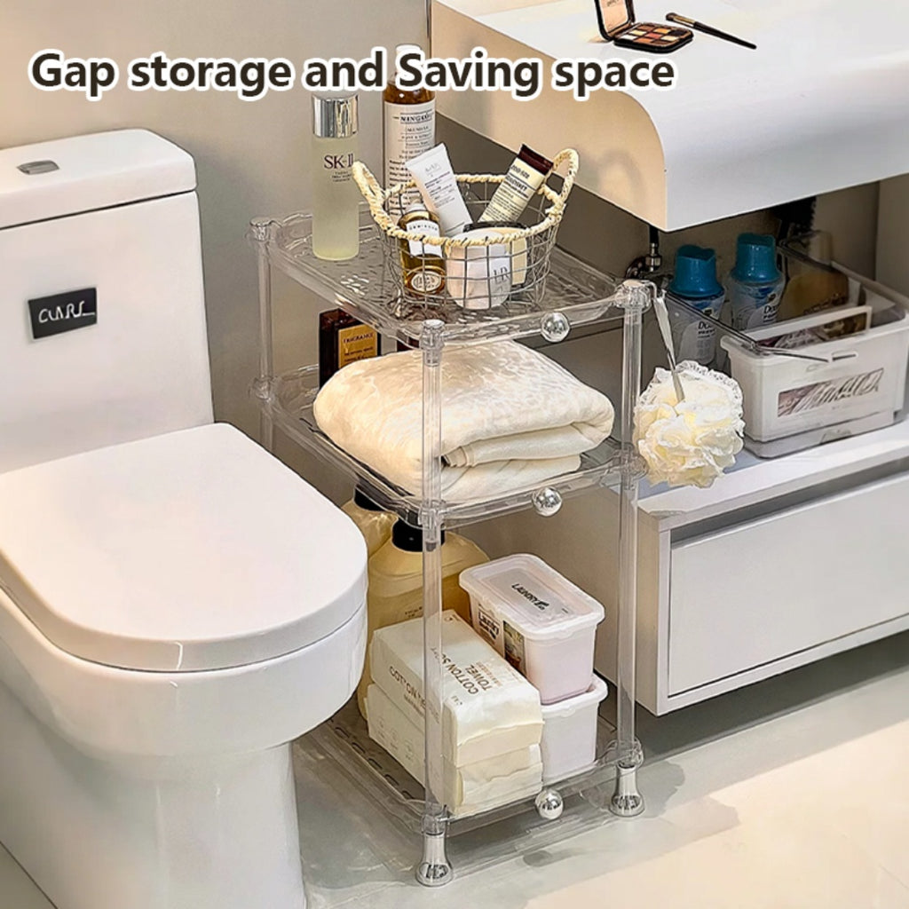 3-Tier Transparent Bathroom Storage Shelf