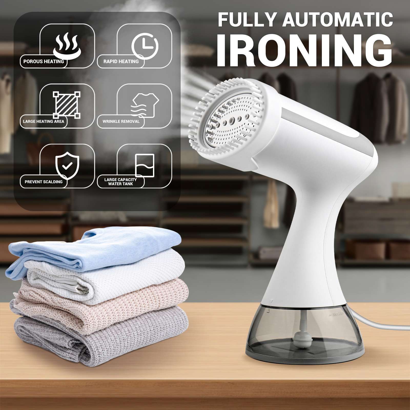 Portable Garment Steamer – Quick Wrinkle Remover