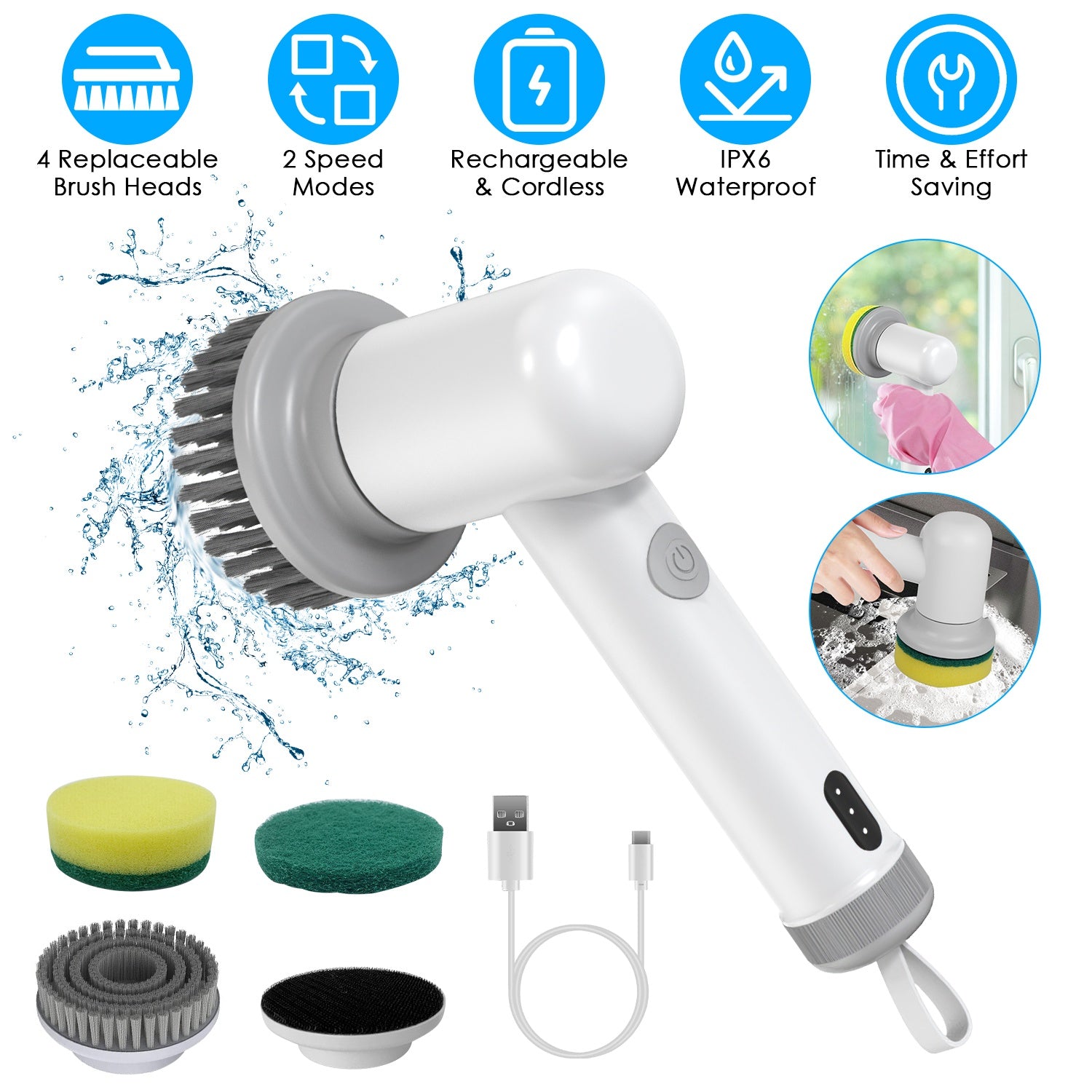 Electric Spin Scrubber – Cordless Cleaning Brush