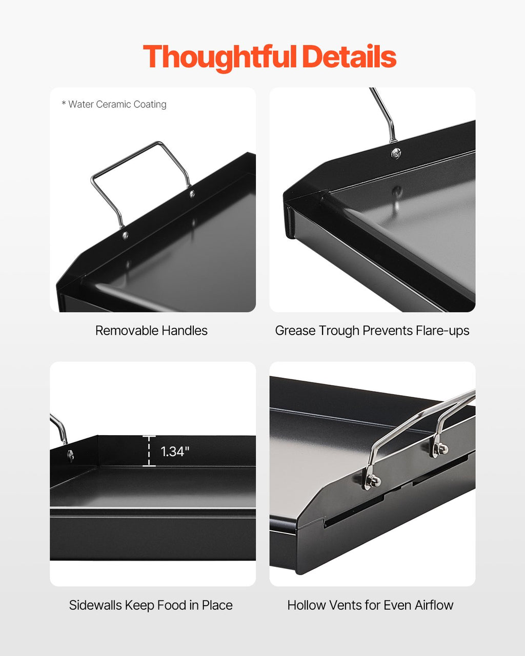 Flat Top BBQ Griddle Pan – Universal Grill Plate
