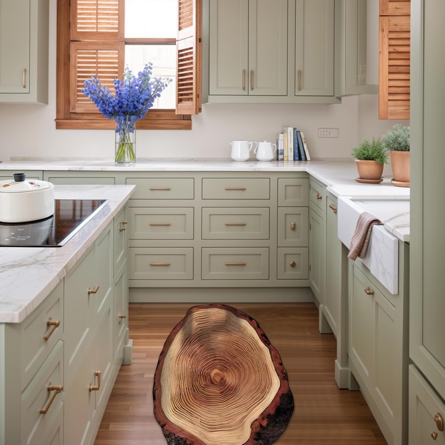 3D Wood Grain Non-Slip Bathroom Mat