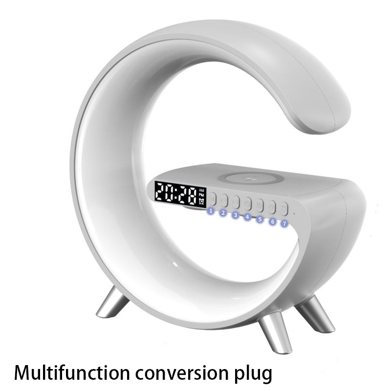 AuraGlow Smart Lamp – LED Light, Bluetooth Speaker & Wireless Charger