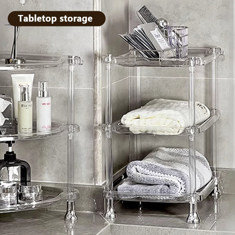 3-Tier Transparent Bathroom Storage Shelf