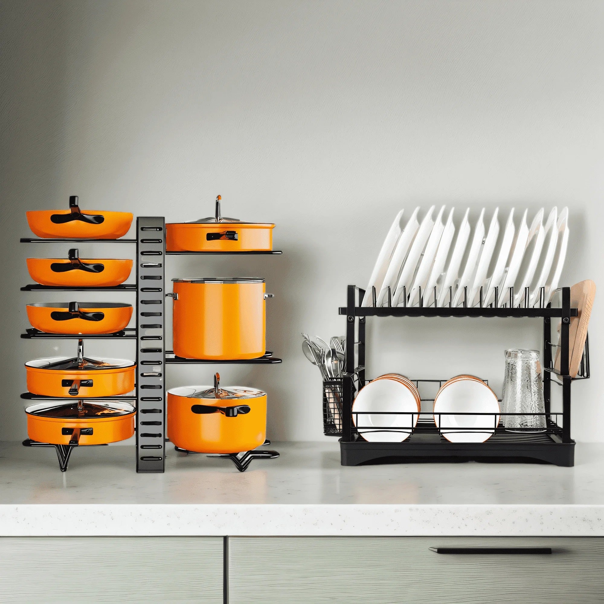 Kitchen Dish Drying Rack – 2-Tier Counter Organizer