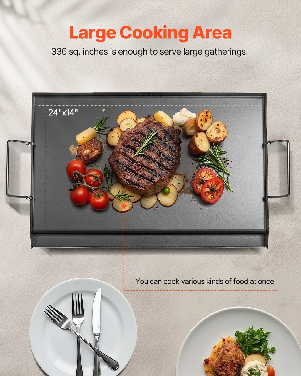 Flat Top BBQ Griddle Pan – Universal Grill Plate