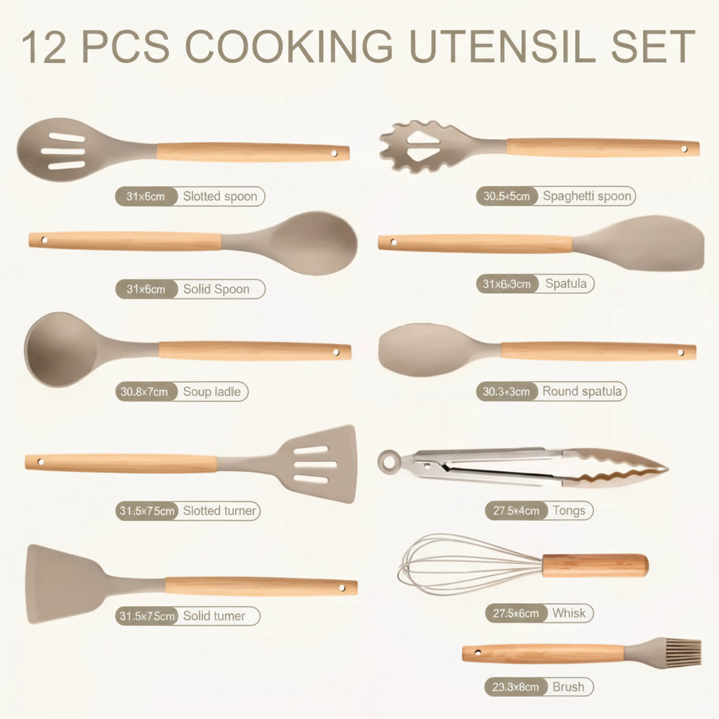 Premium Silicone Cooking Utensil Set (12-Piece)