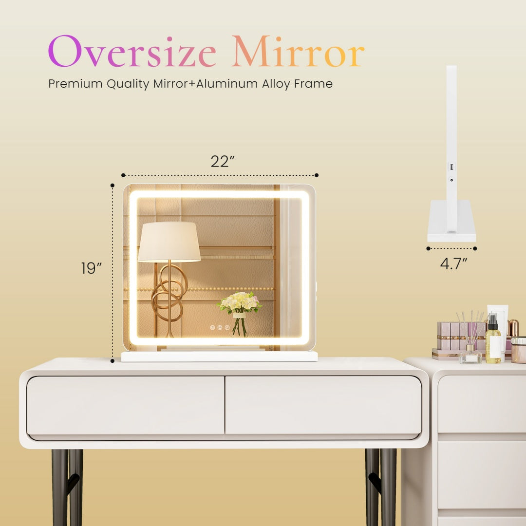 LED Vanity Makeup Mirror – Dimmable Touch Control