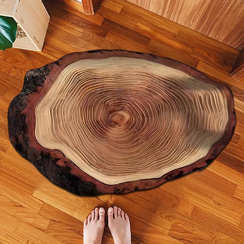 3D Wood Grain Non-Slip Bathroom Mat