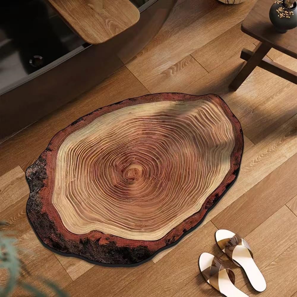3D Wood Grain Non-Slip Bathroom Mat