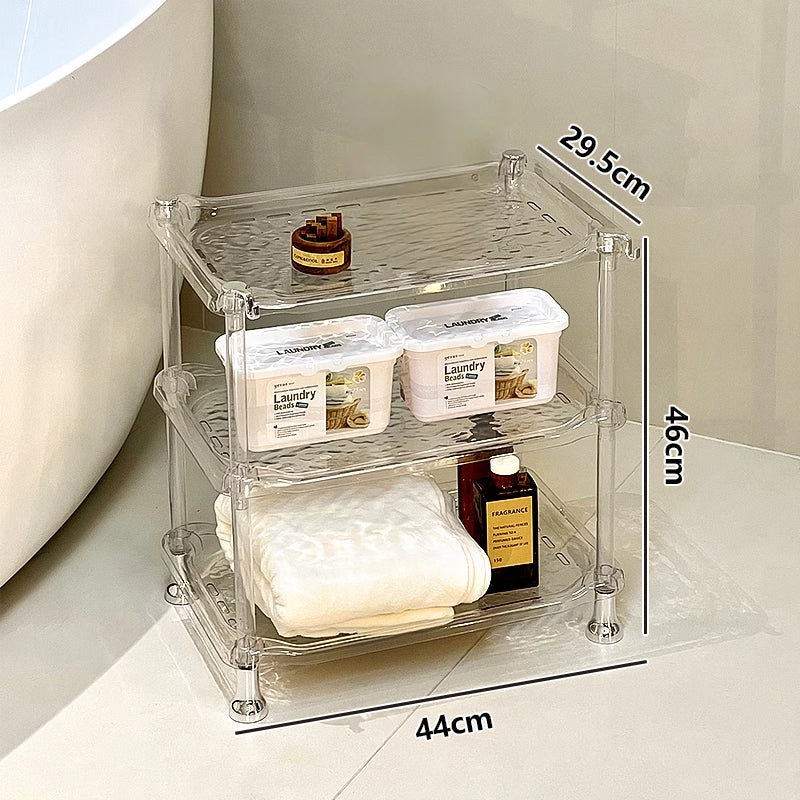 3-Tier Transparent Bathroom Storage Shelf
