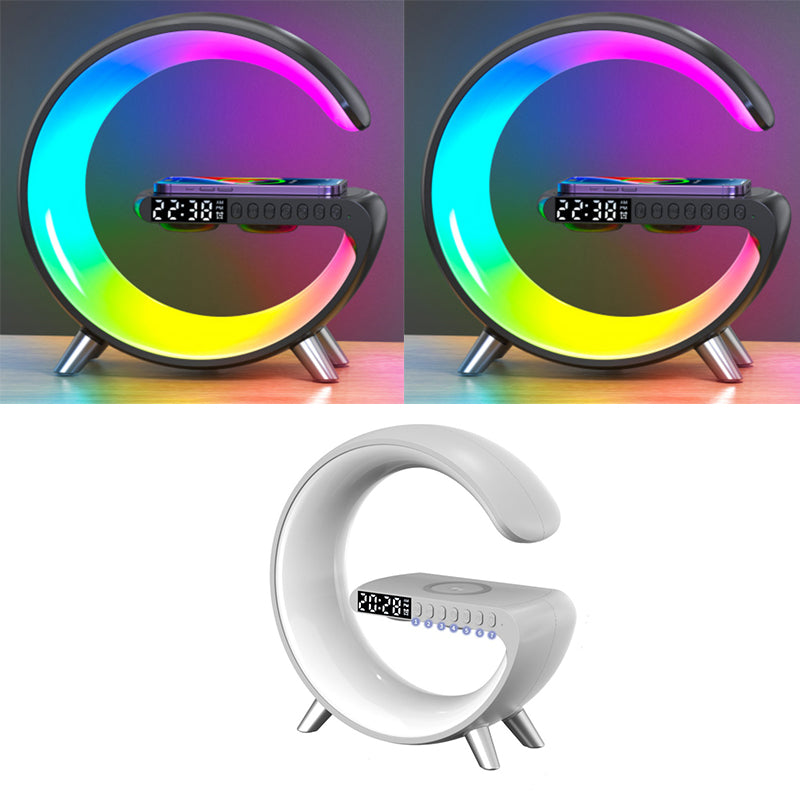 AuraGlow Smart Lamp – LED Light, Bluetooth Speaker & Wireless Charger